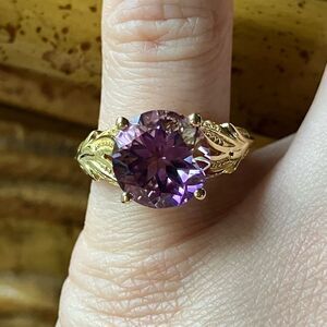 Rose de France Amethyst Sterling Silver Solitaire Ring Size 5
